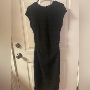 Zara Knit Zip-up Midi Black Sleeveless Dress NWT